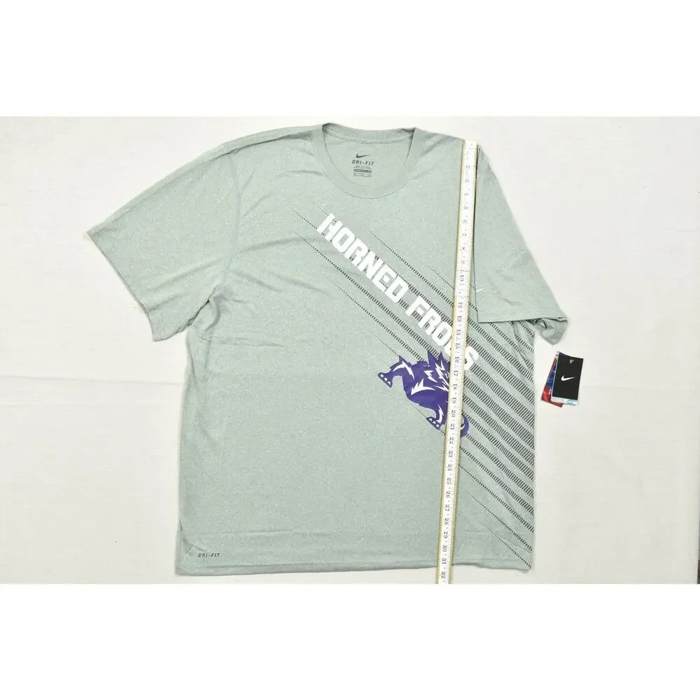Nike TCU Horned Frogs Men's XXL Heather Gray Dri-Fit Graphic Training T-Shirt NW